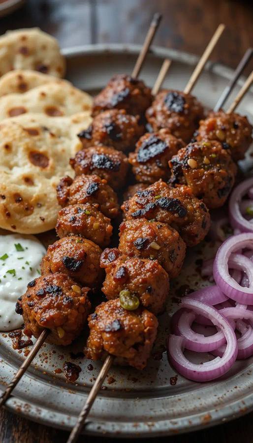 Seekh Kebab BBQ served with naan